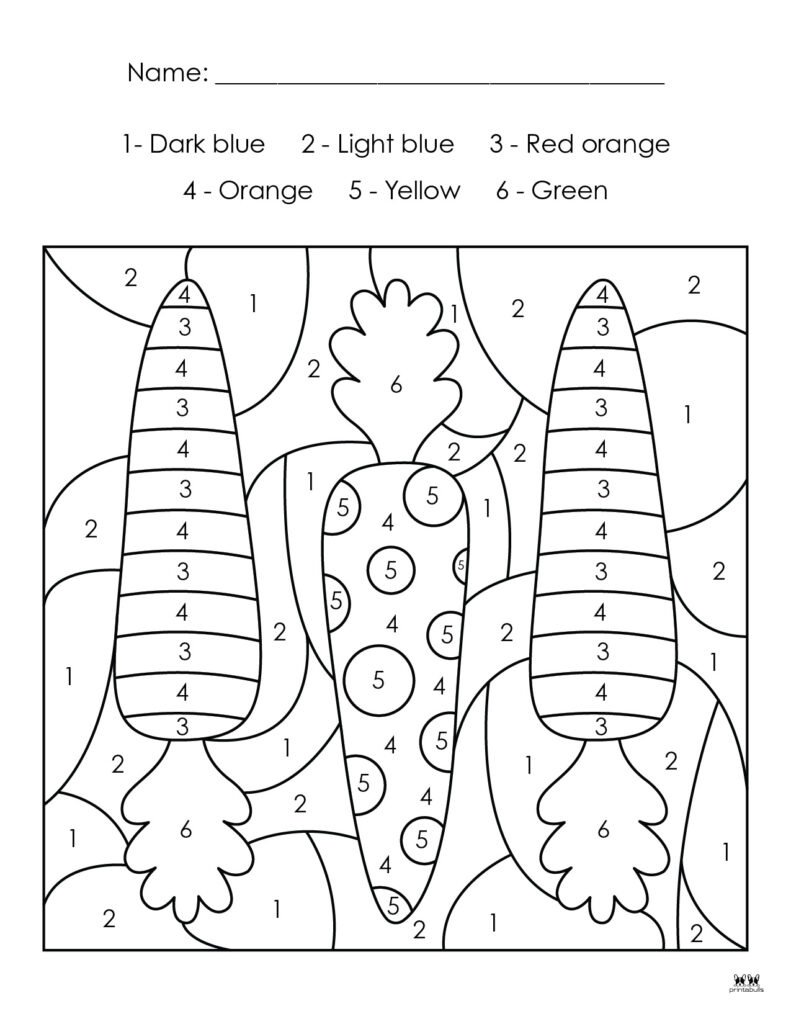 Easter Colornumber - 10 Free Printable Pages | Printabulls in Easter Color By Numbers Printable