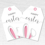 Easter Gift Tags. Basket Tags For Easter. Printable Pdf. Instant Intended For Printable Easter Basket Tags