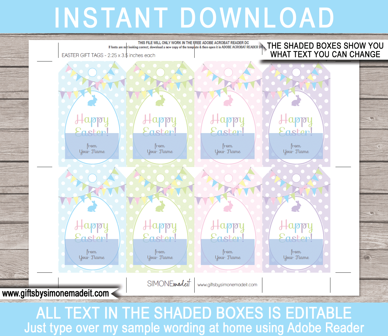 Easter Gift Tags intended for Editable Easter Gift Tags Free Printable
