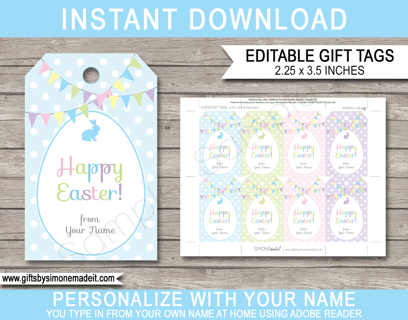 Easter Gift Tags pertaining to Editable Easter Gift Tags Free Printable