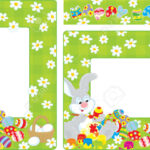 Easter Grenzen Mit Bunny Färbung Ostereier Lizenzfrei Nutzbare Svg Regarding Printable Easter Frame
