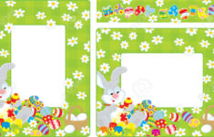 Easter Grenzen Mit Bunny Färbung Ostereier Lizenzfrei Nutzbare Svg regarding Printable Easter Frame