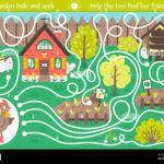 Easter Maze For Children. Garden Hide And Seek. Holiday Preschool Throughout Easter Hide And Seek Printable