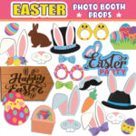 Easter Photo Booth Printable Props | Photobooth Kit | 22 Items Intended For Easter Photo Props Printable