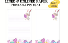 Easter Printable Paper, Printable Paper Easter, Easter Lined Paper with Easter Paper Printable