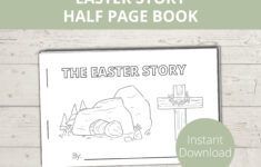 Easter Story Printable For Kids, Jesus On The Cross Craft, Story with Easter Story Booklet Printable