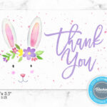 Easter Thank You Card, Printable Thank You Card, Easter Bunny For Easter Thank You Cards Printable