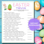 Easter Trivia Games/Printable Easter Games/Easter Party Games In Easter Trivia Printable