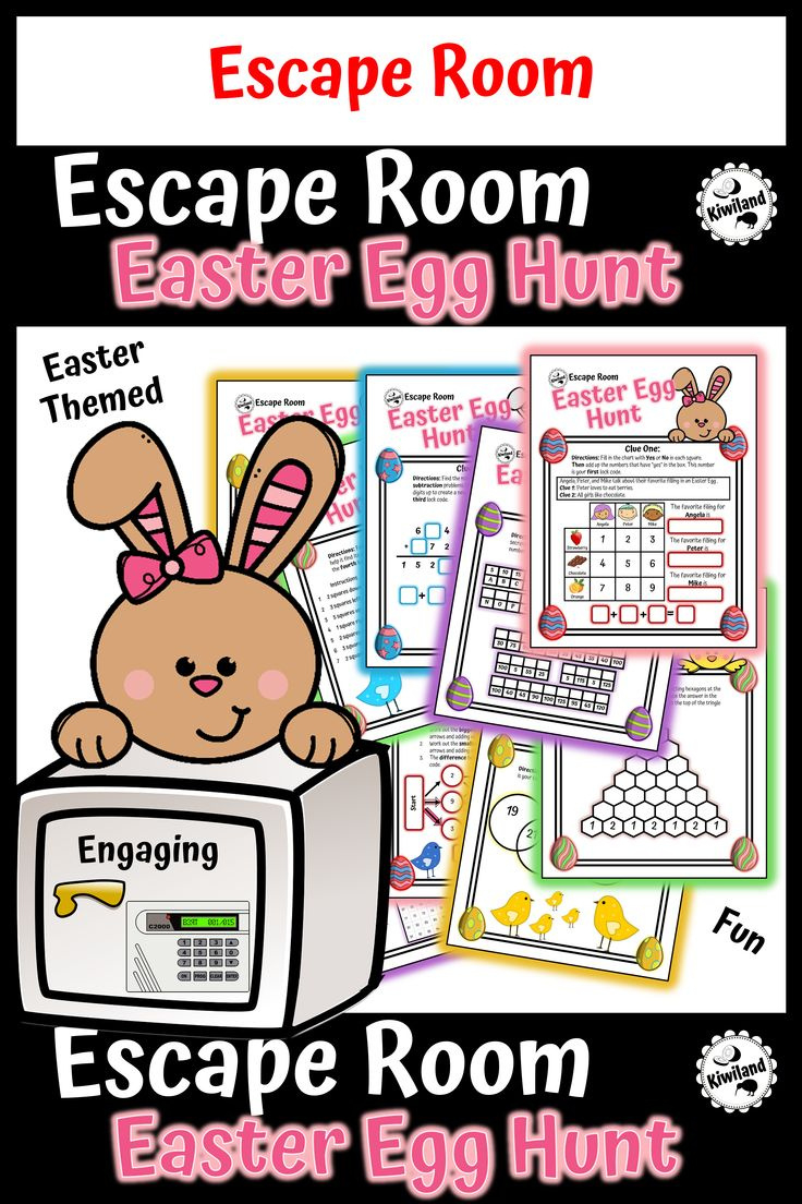 Escape Room Easter Egg Hunt (Spring Math) for Easter Escape Room Free Printable
