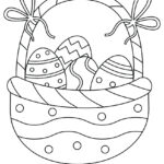 Free Printable Coloring Page | Easter Egg Basket With Bows For Easter Basket Printable Coloring Pages