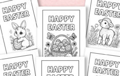 Free Printable Easter Cards To Colour — Gathering Beauty throughout Free Printable Easter Cards to Colour
