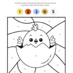 Free Printable Easter Chick Colornumber For Easter Color By Number Free Printable