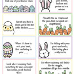 Free Printable Easter Egg Hunt Clues   World Of Printables With Regard To Easter Scavenger Hunt Printable Free