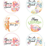 Free Printable Easter Gift Tags (Cute Bunny Designs)   Kim Schob Inside Free Printable Happy Easter Stickers