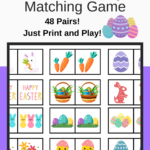 Free Printable Easter Memory Matching Game   Lovinghomeschool Intended For Printable Easter Memory Game