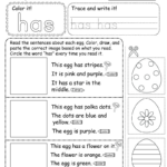 Free Printable Easter Reading Worksheet Regarding Easter Printable Kindergarten