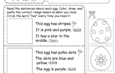 Free Printable Easter Reading Worksheet regarding Easter Printable Kindergarten