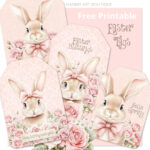 Free Printable Easter Tags – Shabby Bunnies & Roses   Shabby Art Throughout Printable Vintage Easter Tags
