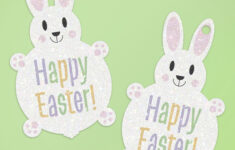 Glitter Easter Bunny Tag – Free Printable Download pertaining to Easter Bunny Sign Printable