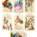 Instant Download, Vintage Easter Tags, Easter Collage Sheet Inside Printable Vintage Easter Tags