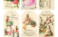 Instant Download, Vintage Easter Tags, Easter Collage Sheet inside Printable Vintage Easter Tags