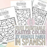 Kindergarten Easter Colornumber Printable Worksheets In In Free Printable Spanish Easter Coloring Pages
