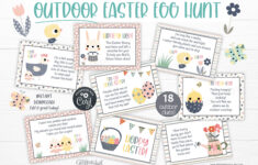 Outdoor Easter Scavenger Hunt For Kids / Easter Egg Hunt Clues for Outdoor Easter Eggs Hunt Clues Printable
