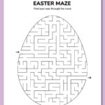 Printable Easter Mazes   Chevron Lemon Regarding Printable Easter Maze