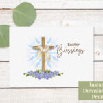 Printable Religious Easter Card, Religious Easter Card Printable Intended For Easter Printable Religious