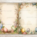 Rustic Easter Ephemera | Frame Printable Paper For Printable Easter Frame