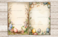 Rustic Easter Ephemera | Frame Printable Paper for Printable Easter Frame