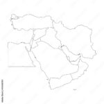 Stock Vektorgrafik „Blank Map Of Middle East, Or Near East. Simple With Regard To Printable Blank Maps Of The Middle East