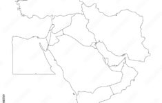 Stock-Vektorgrafik „Blank Map Of Middle East, Or Near East. Simple with regard to Printable Blank Maps Of The Middle East