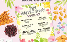 The Easter Story Snack Mix Printable Tag, Easter Treat Handout For in Easter Trail Mix Printable