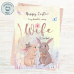 Wife Easter Card   Etsy Intended For Printable Easter Cards For Wife