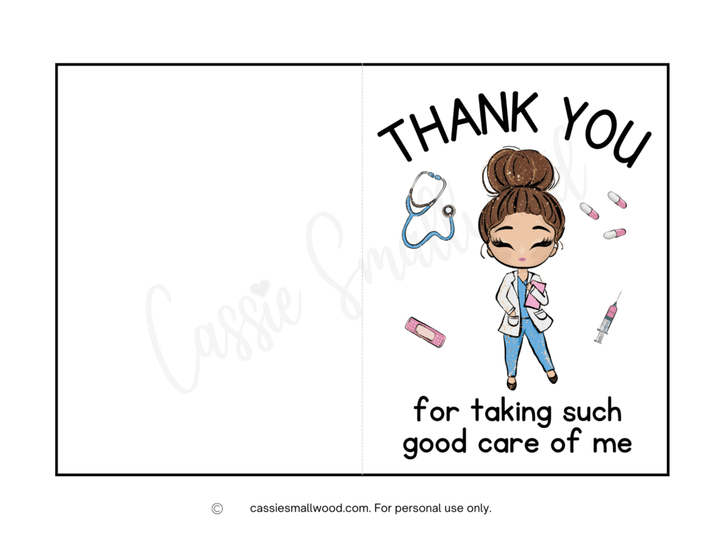 10 Cute Nurse Thank You Cards (Free Printable) - Cassie Smallwood intended for Free Nurses Day Printables