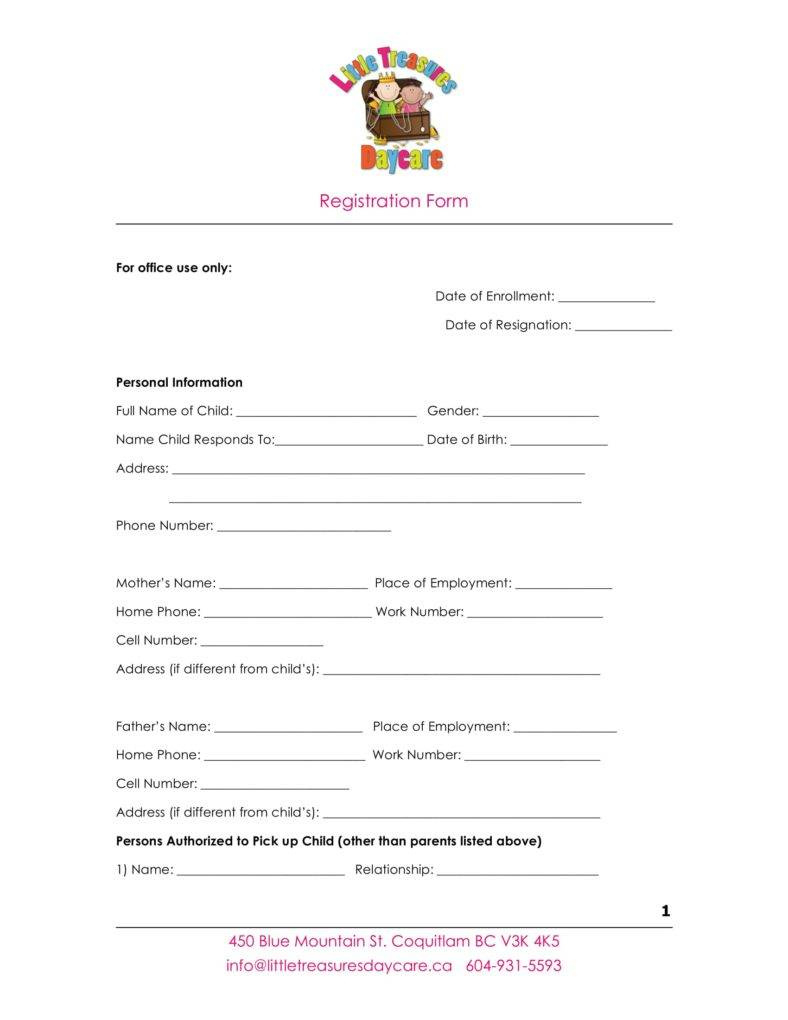 10 daycare application form templates pdf doc format download with regard to free printable daycare forms templates 10+ Daycare Application Form Templates - Pdf, Doc Format Download with regard to Free Printable Daycare Forms Templates