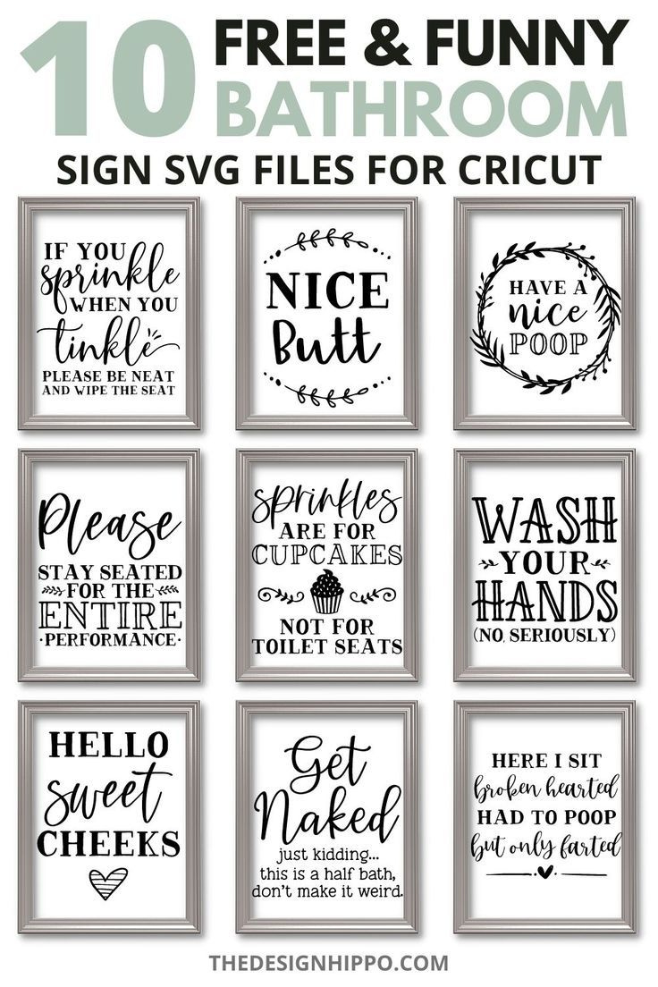 10 Free &amp;amp; Funny Bathroom Sign Svg Files For Cricut in Free Printable Funny Bathroom Quotes