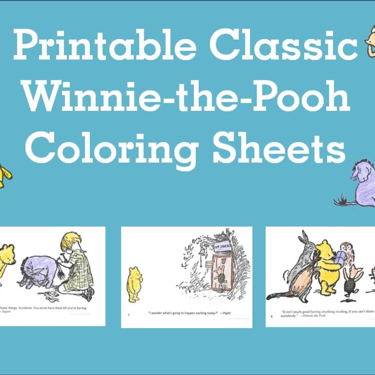 10 Printable Classic Winnie The Pooh Coloring Sheets - Hubpages regarding Classic Winnie the Pooh Free Printables