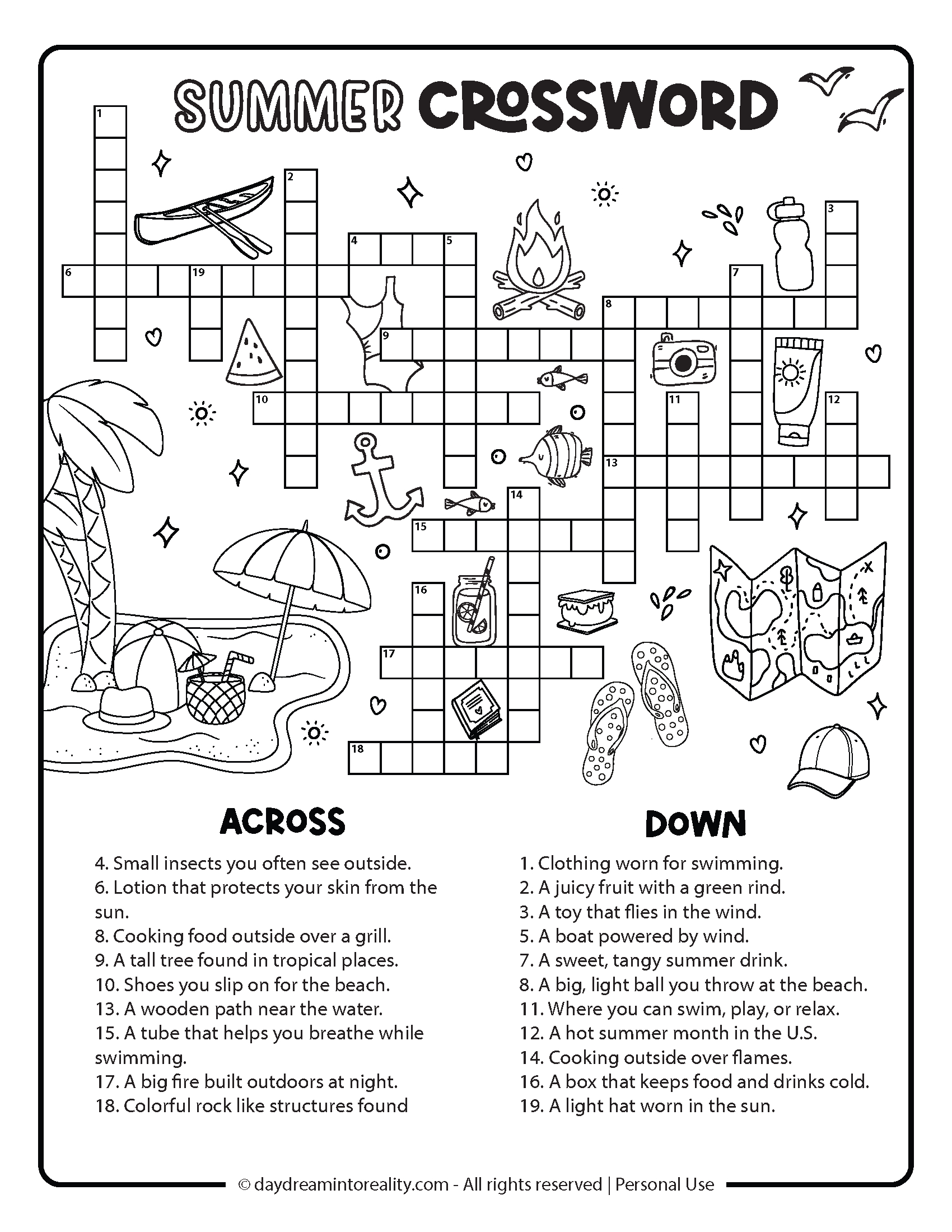 10+ Summer Crossword Puzzles – Free Printable Pdfs From Easy To with Free Printable Crosswords Medium Difficulty