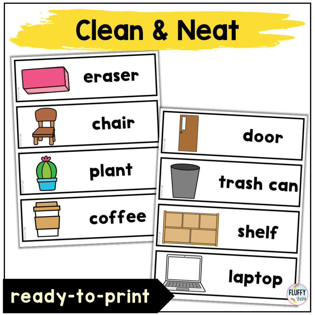 100+ Fun Classroom Labels With Pictures For Back To School within Free Printable Preschool Shelf Labels