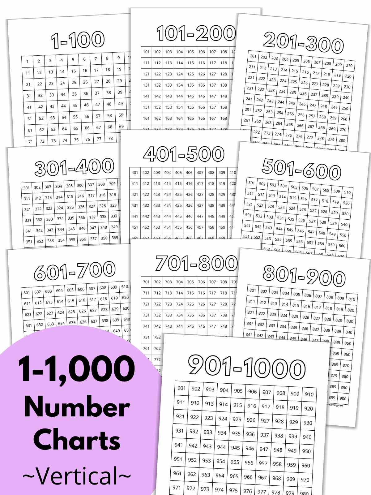 1,000 Number Charts - Nature Inspired Learning with regard to 1000S Chart Free Printable