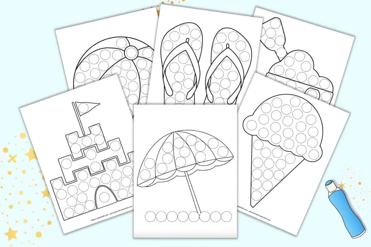 11 free printable summer dot marker coloring pages the artisan life with do a dot free printables summer 11+ Free Printable Summer Dot Marker Coloring Pages - The Artisan Life with Do A Dot Free Printables Summer
