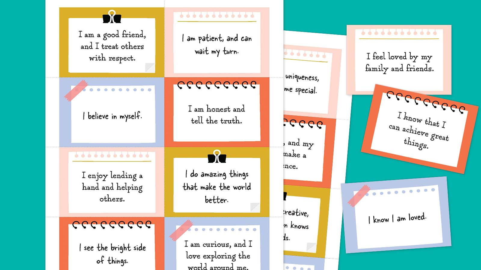 111 Daily Positive Affirmations For Kids (Free Printable Cards) intended for Free Printable Daily Affirmations