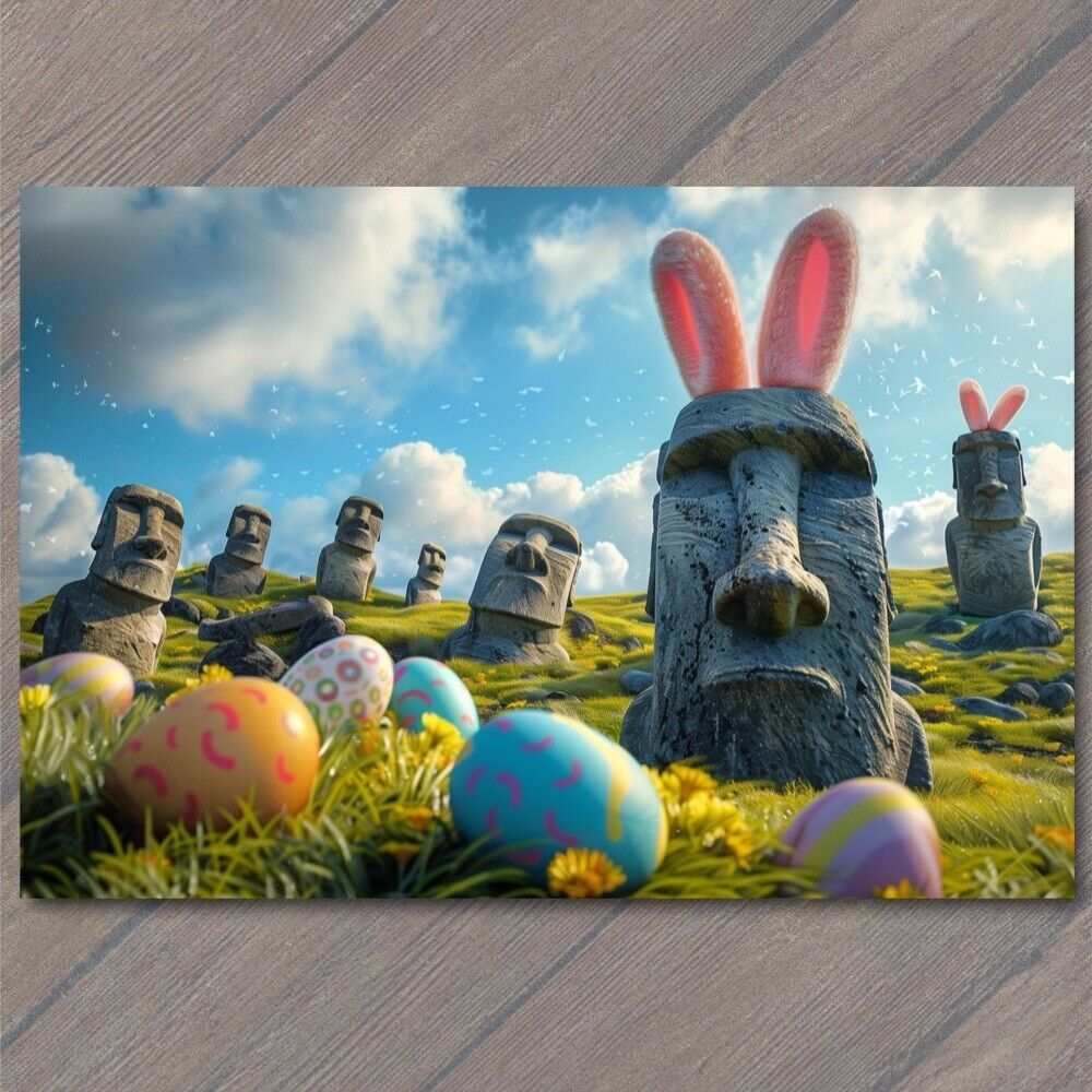 11X17&amp;quot; Easter Island Bunny Bunny Ears Egg Funny Maoi Strange intended for Free Printable Bunny Headband 11X17