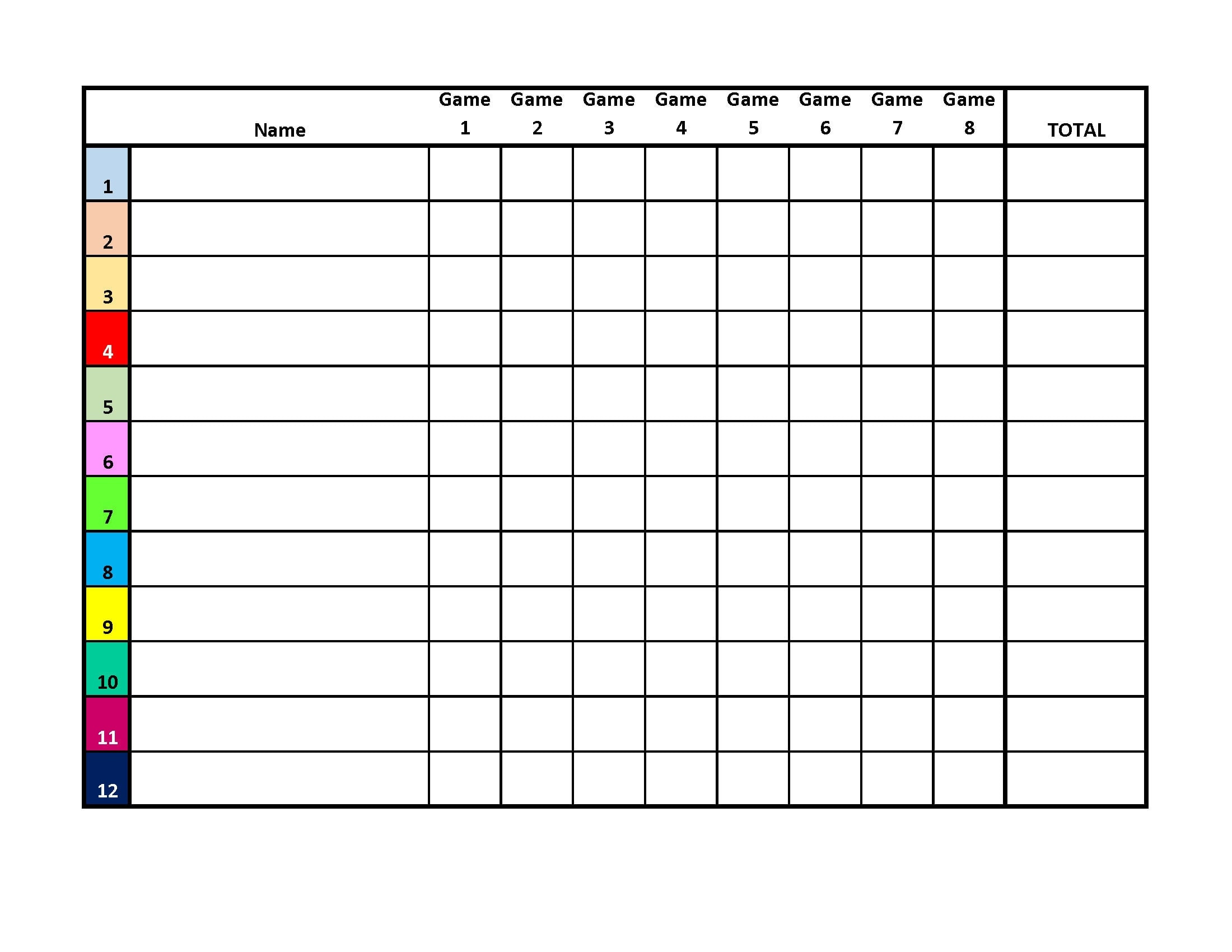 12-Player Euchre Tournament Score Sheet And Rotations Pdf in Free Euchre Printables