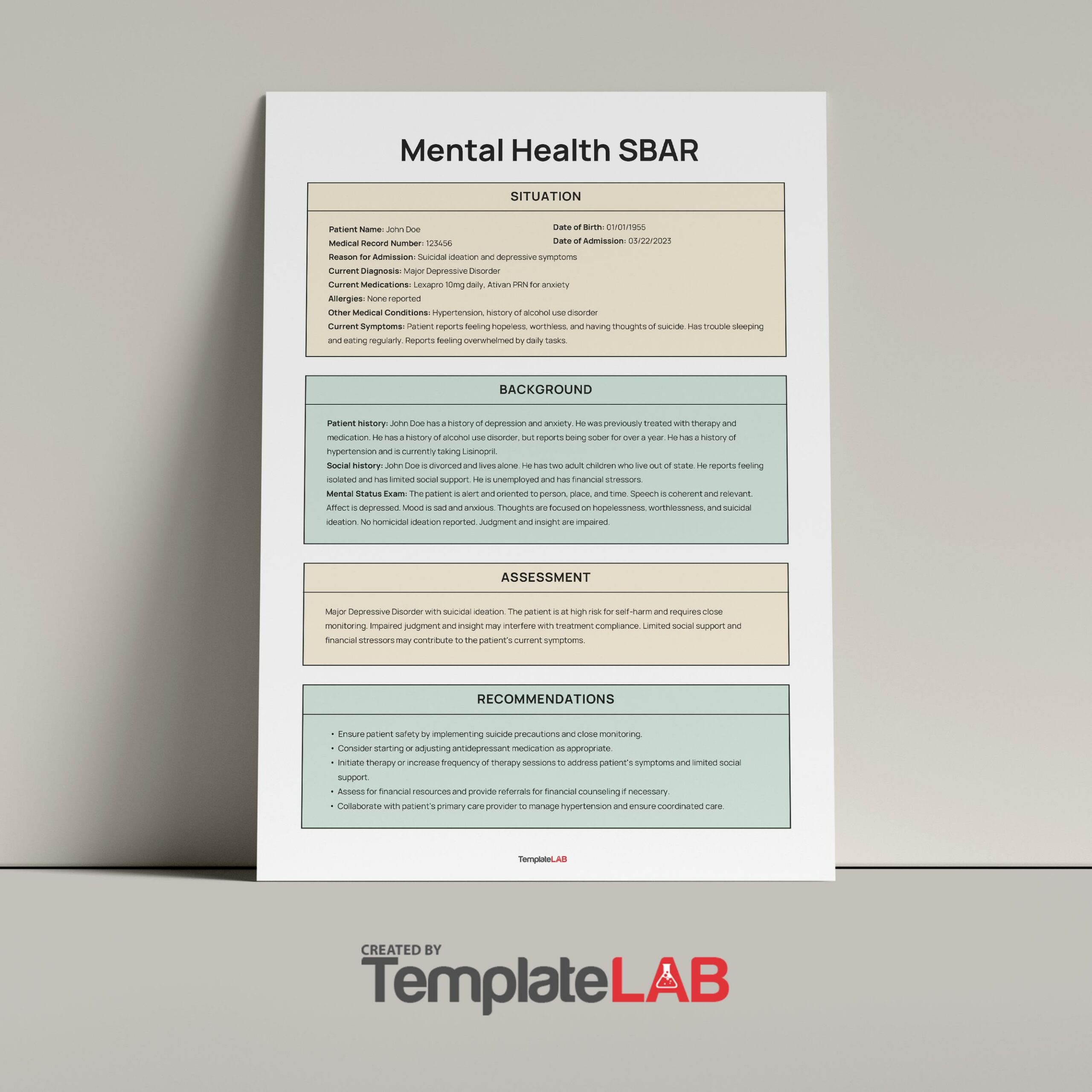 13 Blank Sbar Templates (Word, Pdf) ᐅ Templatelab for Free Printable Sbar Template