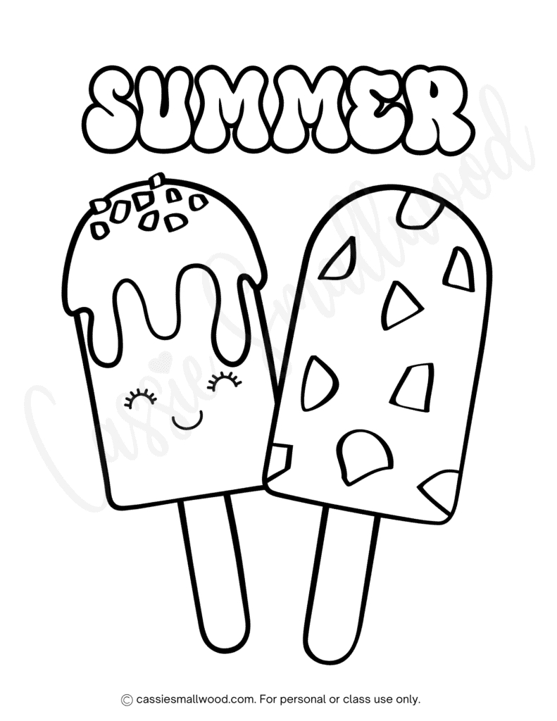 15 Cute Popsicle Coloring Pages - Cassie Smallwood within Free Popsicle Printables