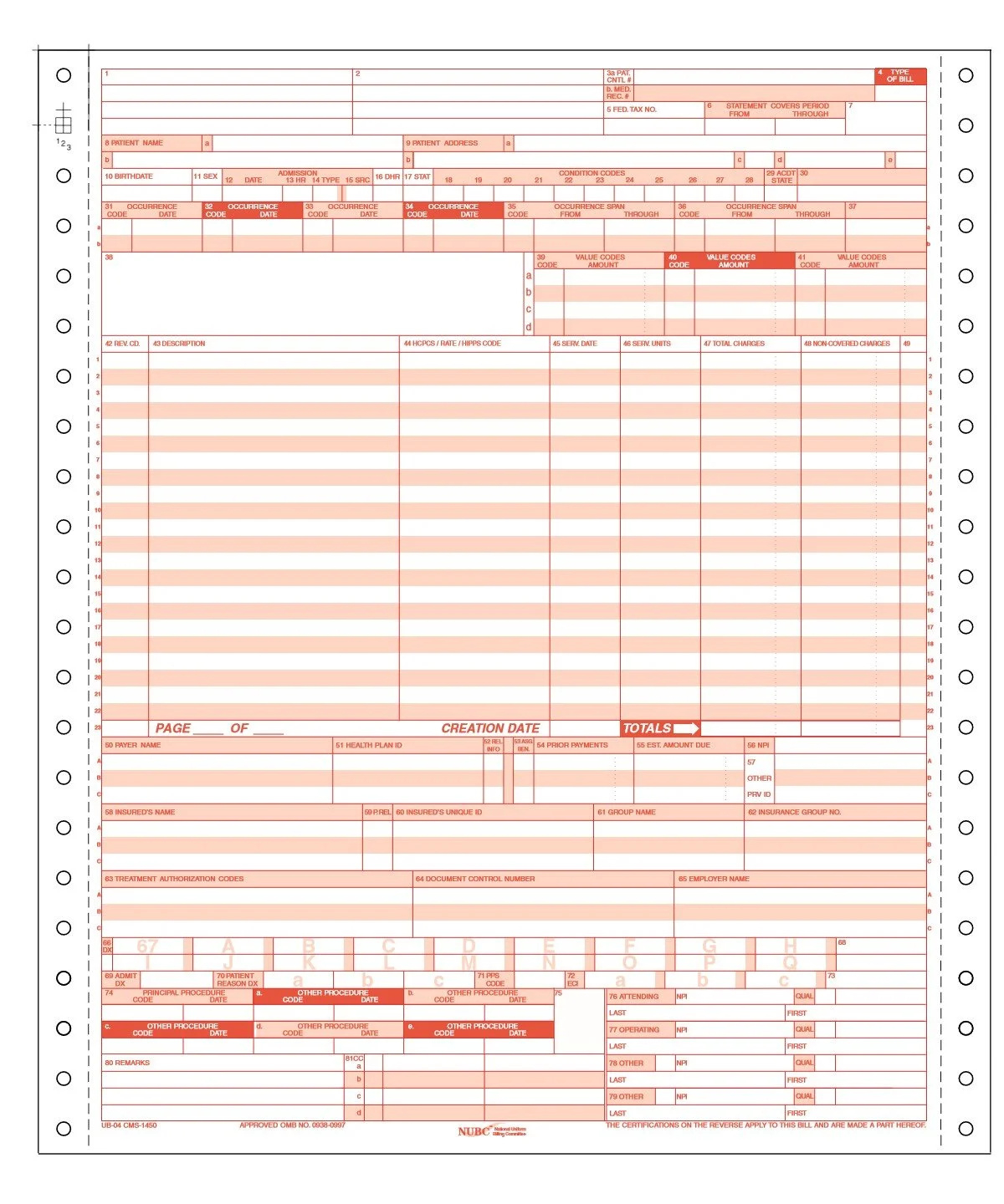 1500 Health Insurance Claim Forms New Ub-04 Hospital Insurance in Free Printable UB 04 Claim Form