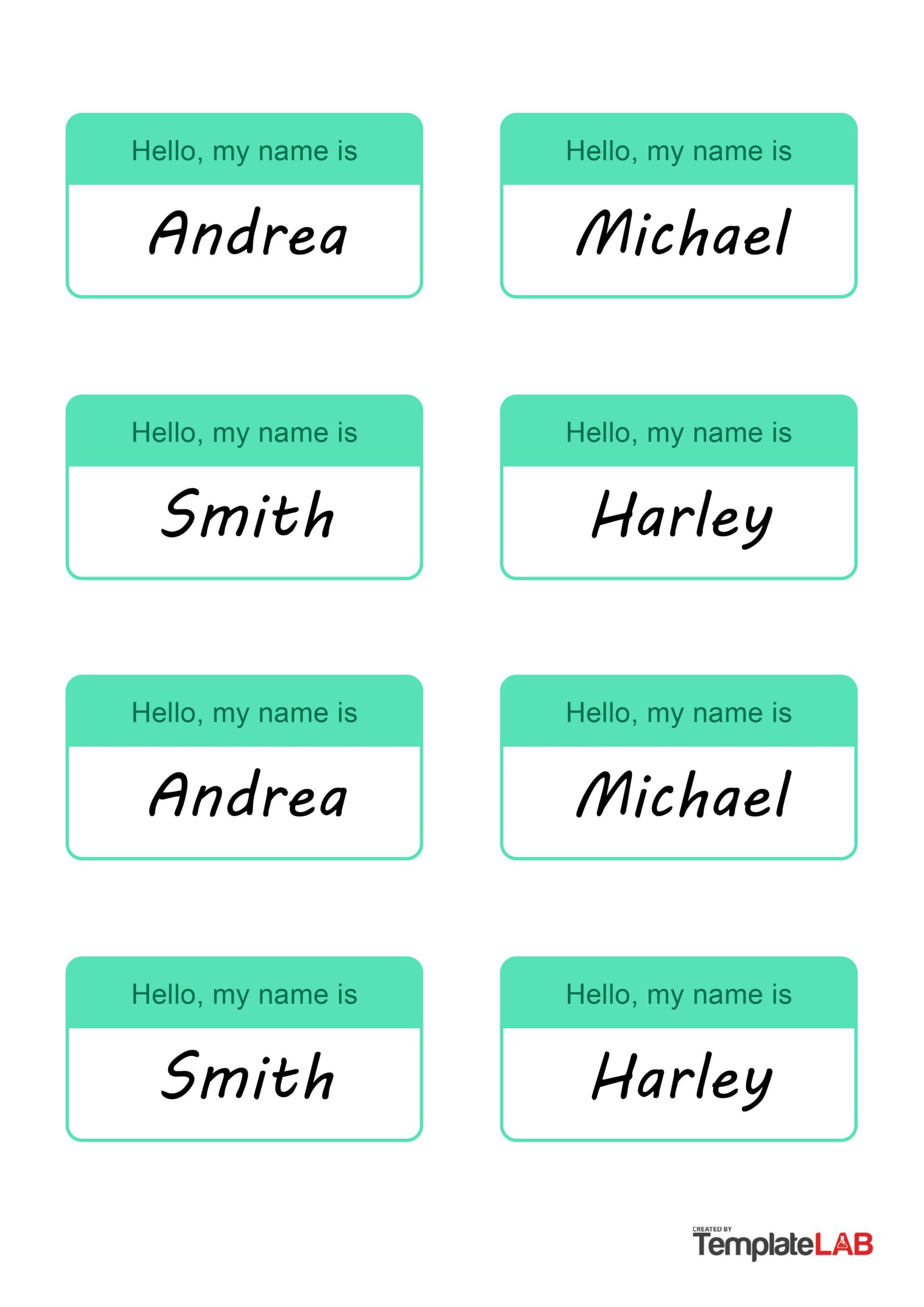 19 Editable Name Tag &amp;amp; Name Badge Templates [Free] inside Free Name Plate Template Word